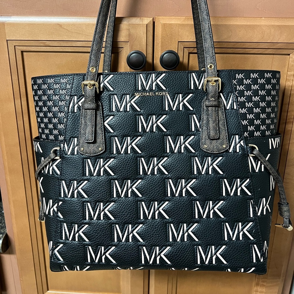Michael Kors Brown/Black Tote Voyager East West